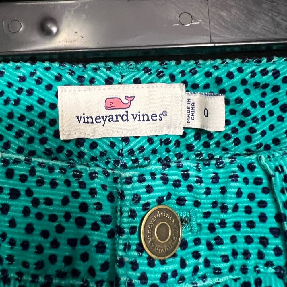 Vineyard Vines Green Polka Dot Corduroy Pants Like New | Size 0 - Picture 2 of 7